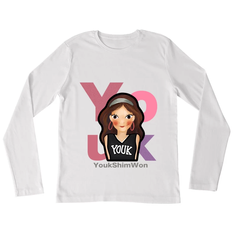YoukShimWon Mode Illustration Damen Langarm T-Shirt