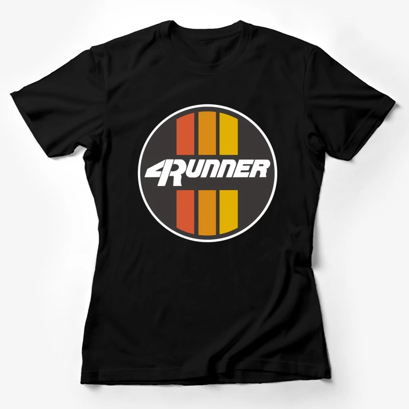 Retro-Style 4Runner Logo with Orange-Yellow Racing Stripes Female T-Shirt