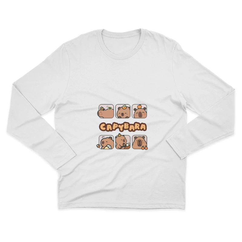 Illustrations mignonnes de Capybara Homme Manches Longues T-Shirt