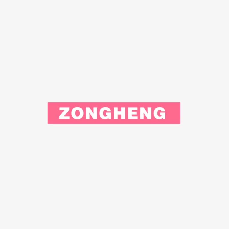 ZONGHENG-Logo auf rosa Hintergrund Herren Langarm T-Shirt
