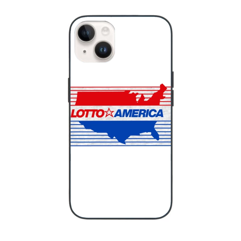 Lotto America Patriotic Logo Design with USA Map iPhone Case