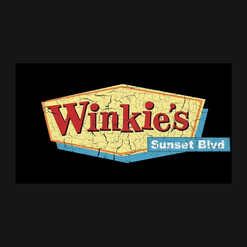 Vintage Winkie's Sunset Blvd Sign: Retro Americana Diner Desk Mat