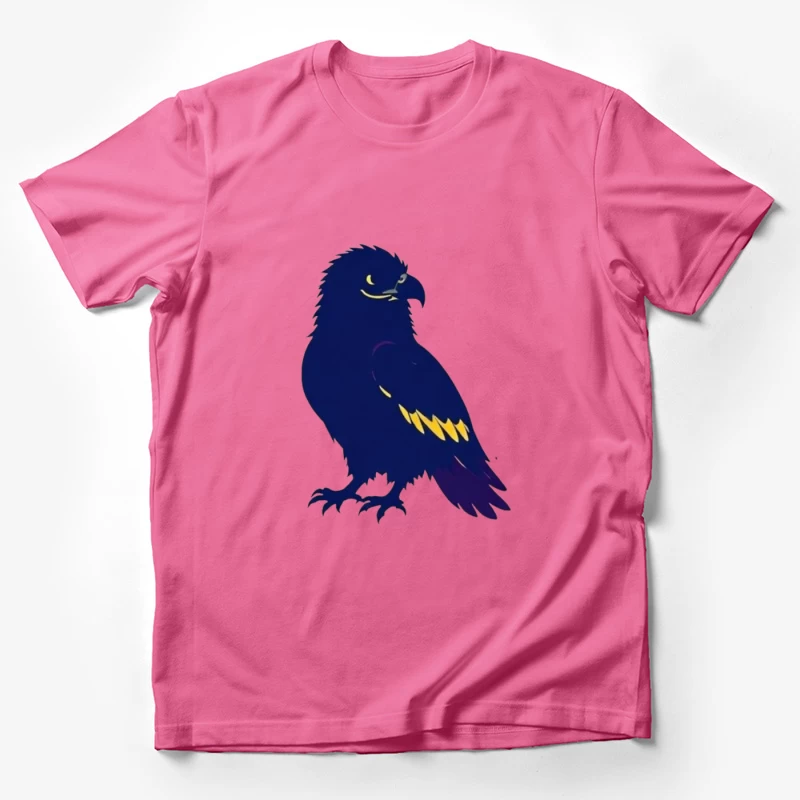 Stylized Navy Blue Raven Mascot Illustration Male T-Shirt