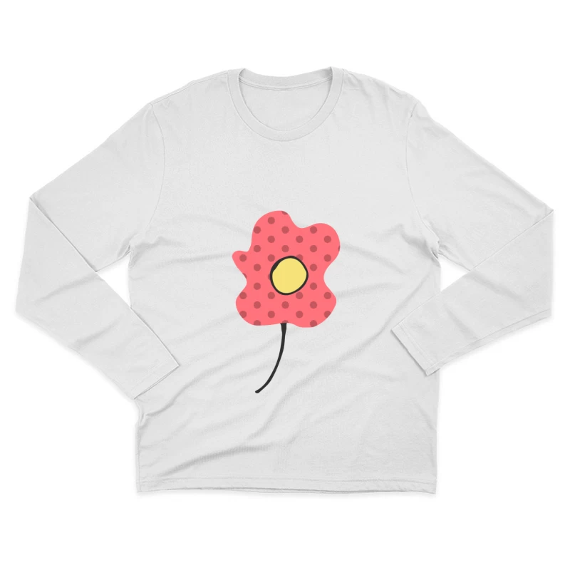 Fleur abstraite avec pois Homme Manches Longues T-Shirt