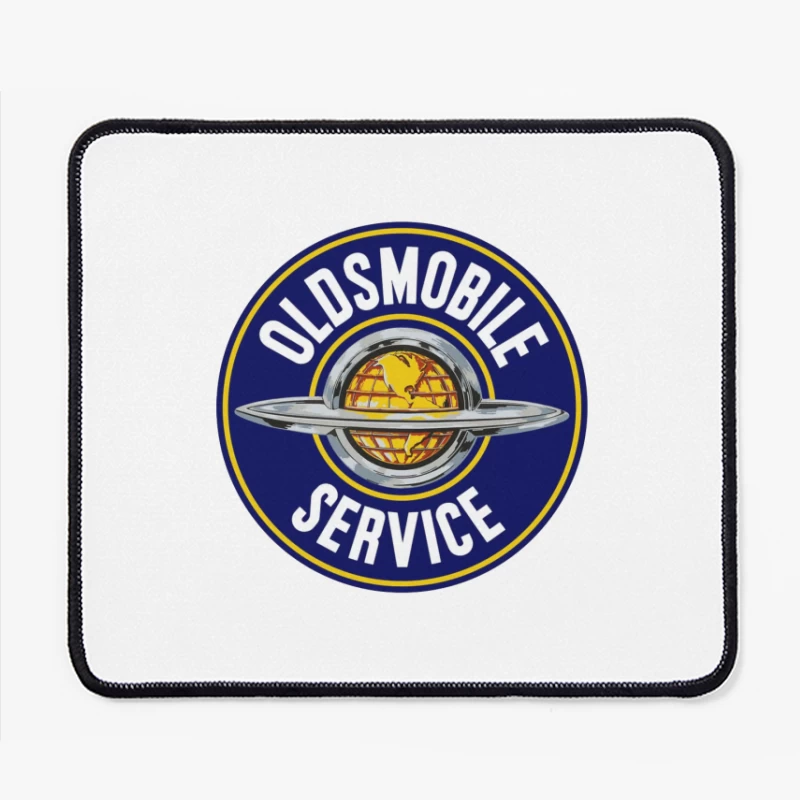 Vintage Oldsmobile Service Station Logo with Globe Design Mouse Pad