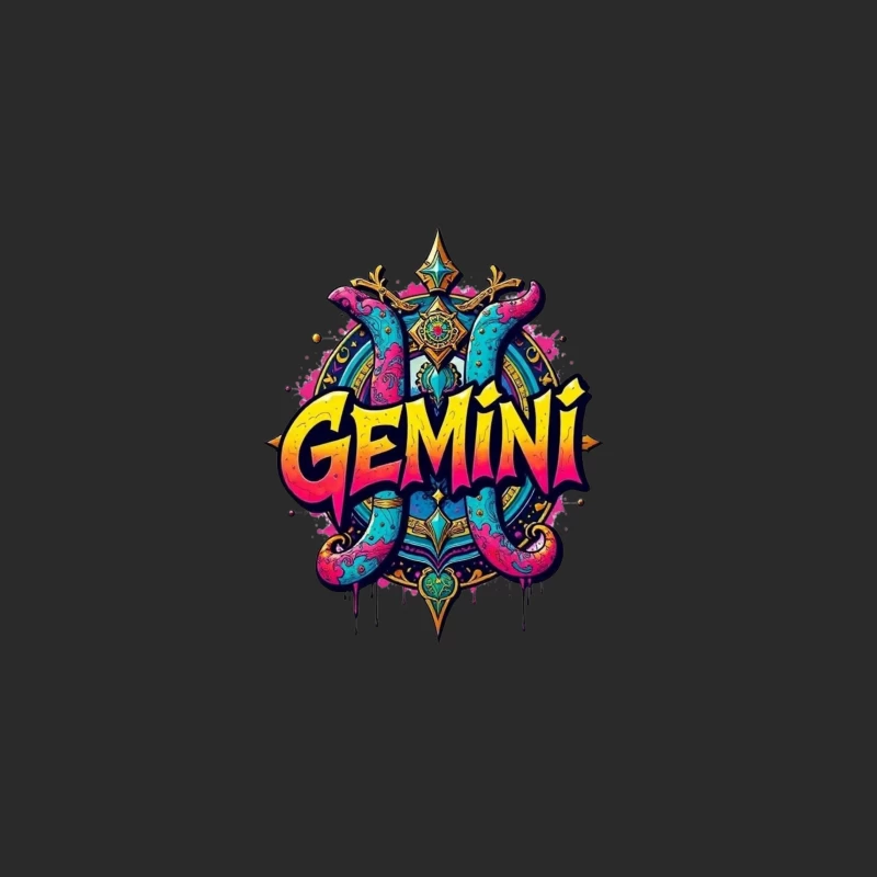 Gemini Zodiac Art Baseball Cap
