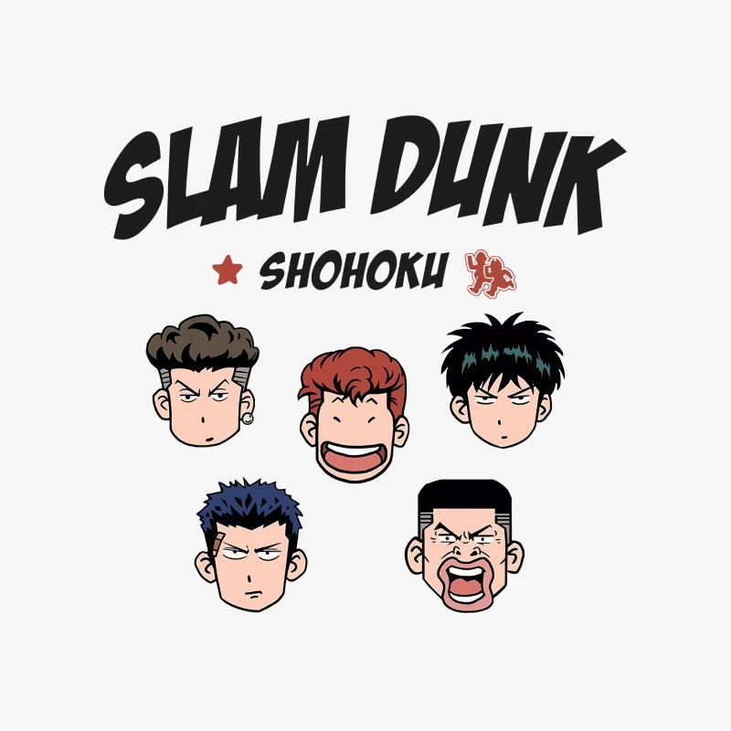 Slam Dunk Charaktere mit Shohoku-Team Herren Pullover Sweatshirt