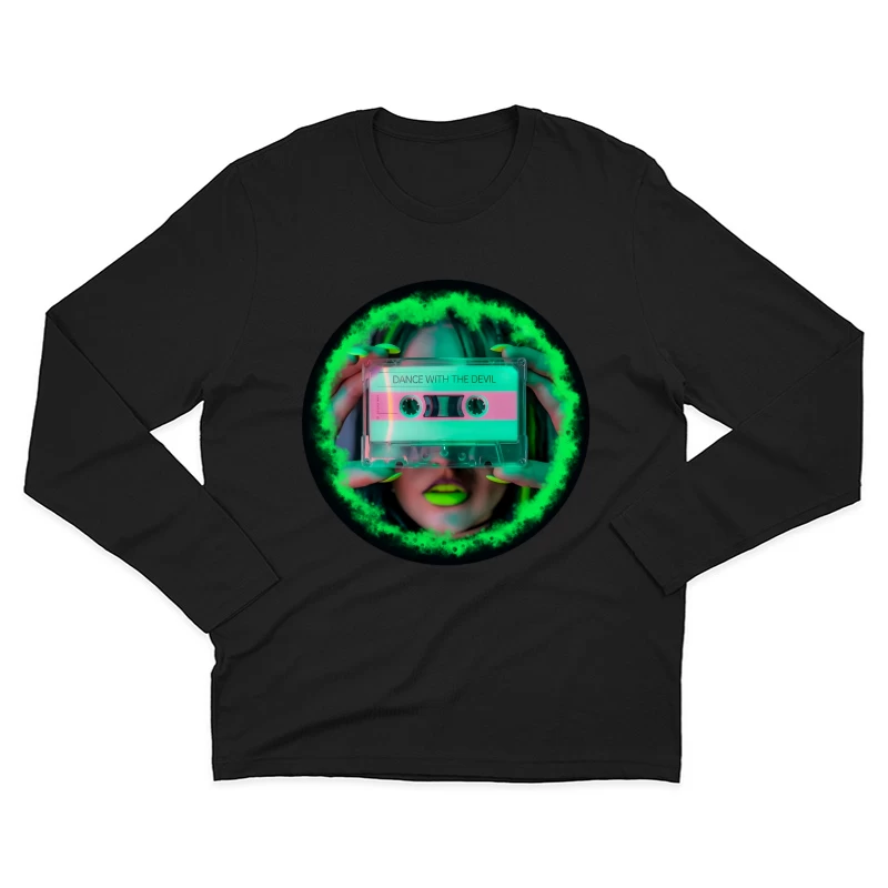 Neon Retro Cassette: Dance with the Devil Male Long Sleeve T-Shirt