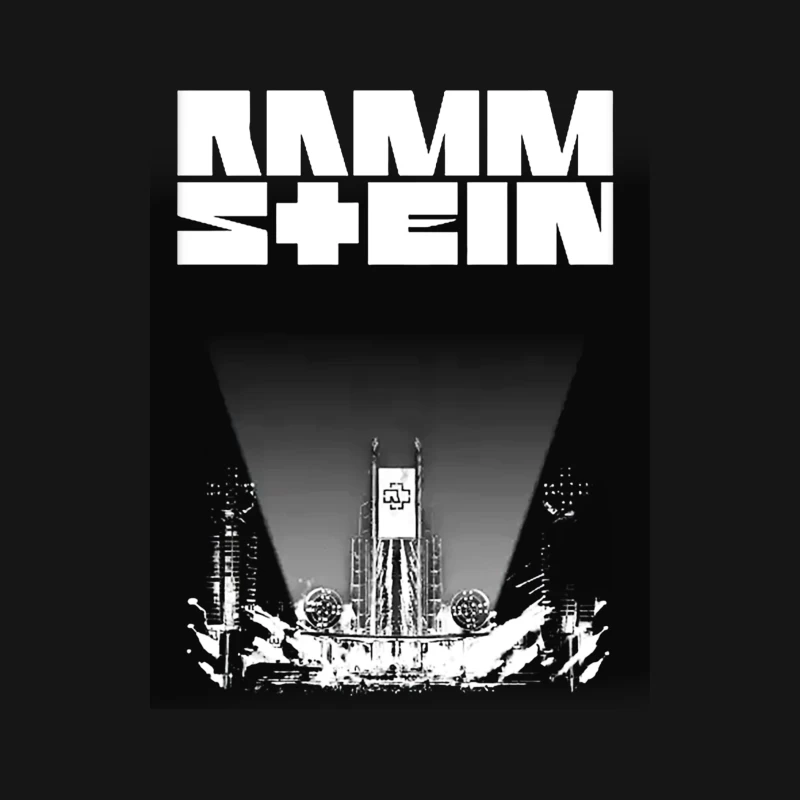 Rammstein Industrial Metal Concert Stage Design in Black and White Female Long Sleeve T-Shirt