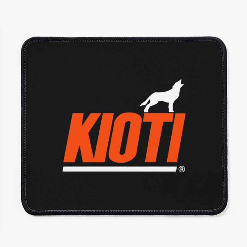 Kioti Farm Equipment Brand Logo with Wolf Silhouette Mouse Pad