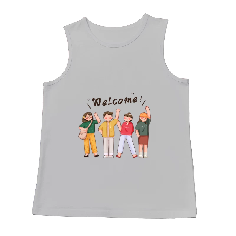 Willkommensgruß von vier Freunden Herren Tanktops