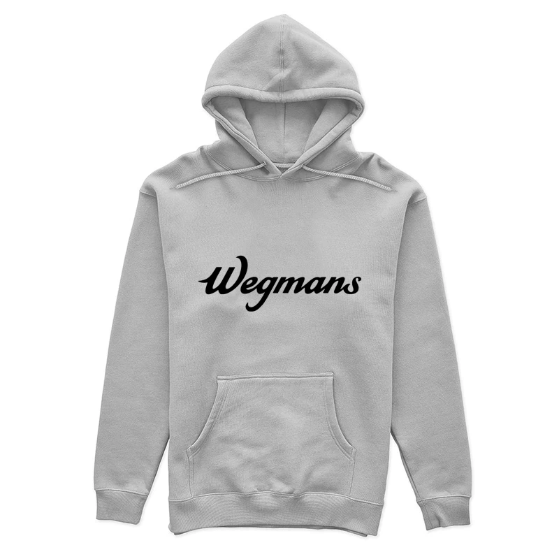 Wegmans Supermarket Chain Logo in Black Script Font Female Pullover Hoodie