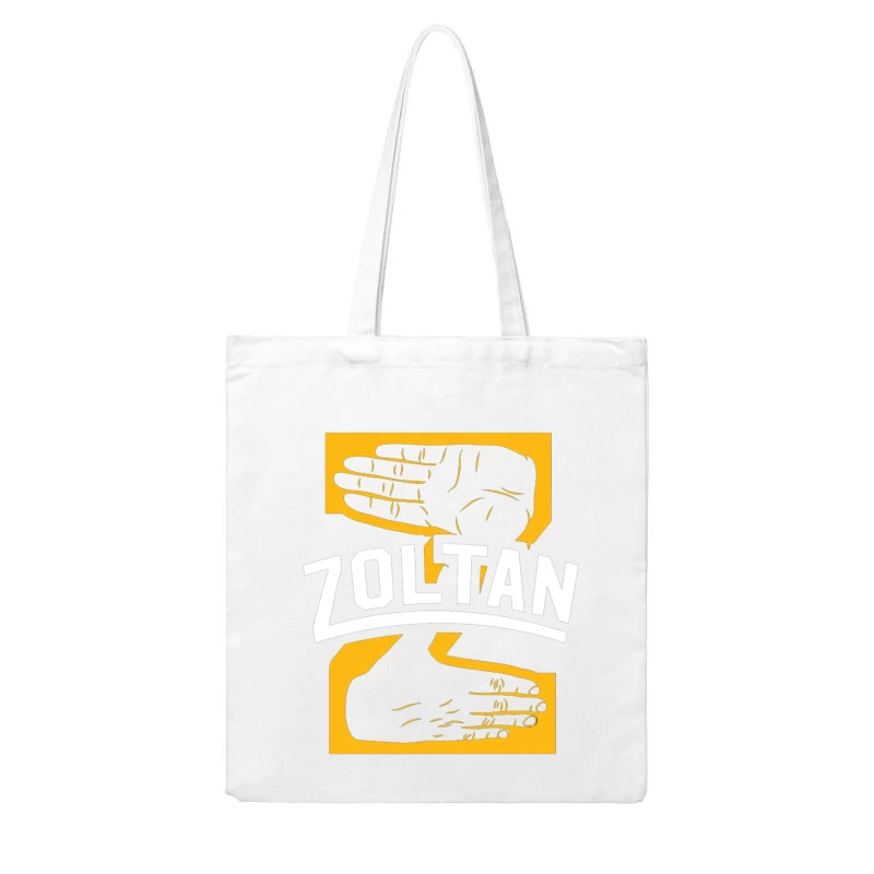 Zoltan Mystical Hand Reading Logo Design in Yellow and White Cotton Tote Bag