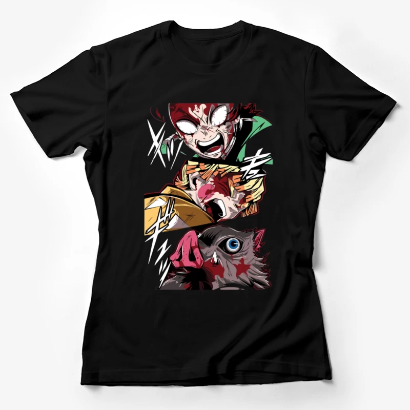 Kämpferische Anime-Charaktere Damen T-Shirt