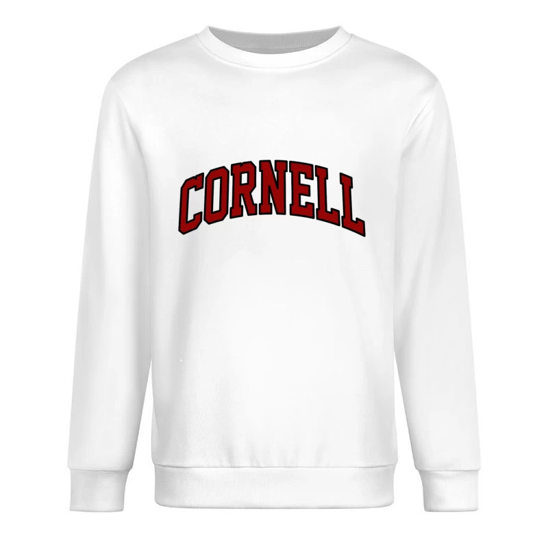 Cornell University Red Arched Text Logo Male Pullover Sweatshirt