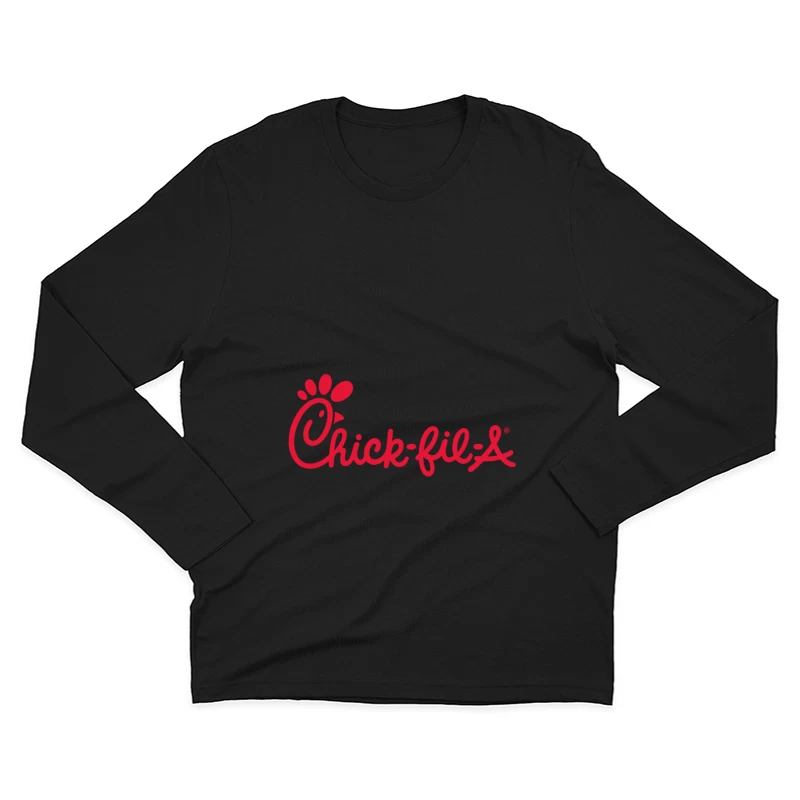 Chick-fil-A Restaurant Chain Logo in Red Male Long Sleeve T-Shirt