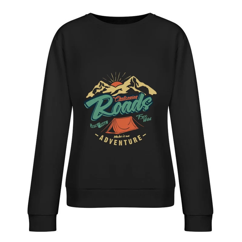 Abenteuer-Berglandschaft mit Zelten Damen Pullover Sweatshirt