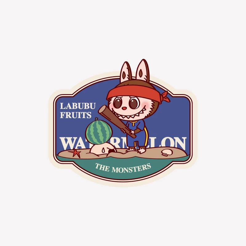 Labubu Figur mit Wassermelone Damen T-Shirt