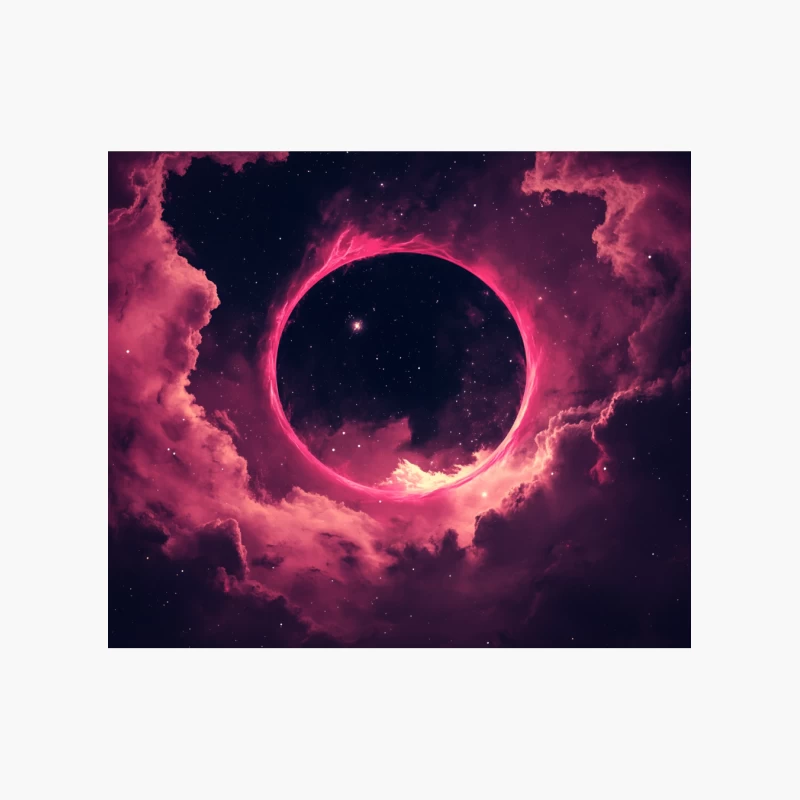 Surreal Pink Cosmic Eclipse in Nebula-filled Space Cotton Tote Bag