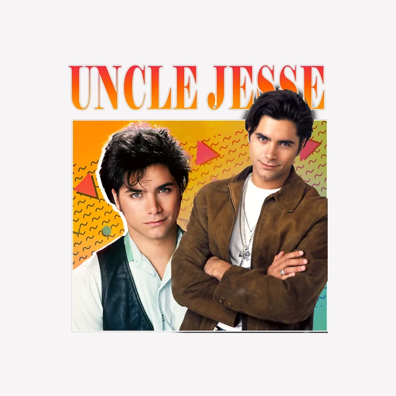 Retro TV Poster of Uncle Jesse from Full House 90s Series Male T-Shirt