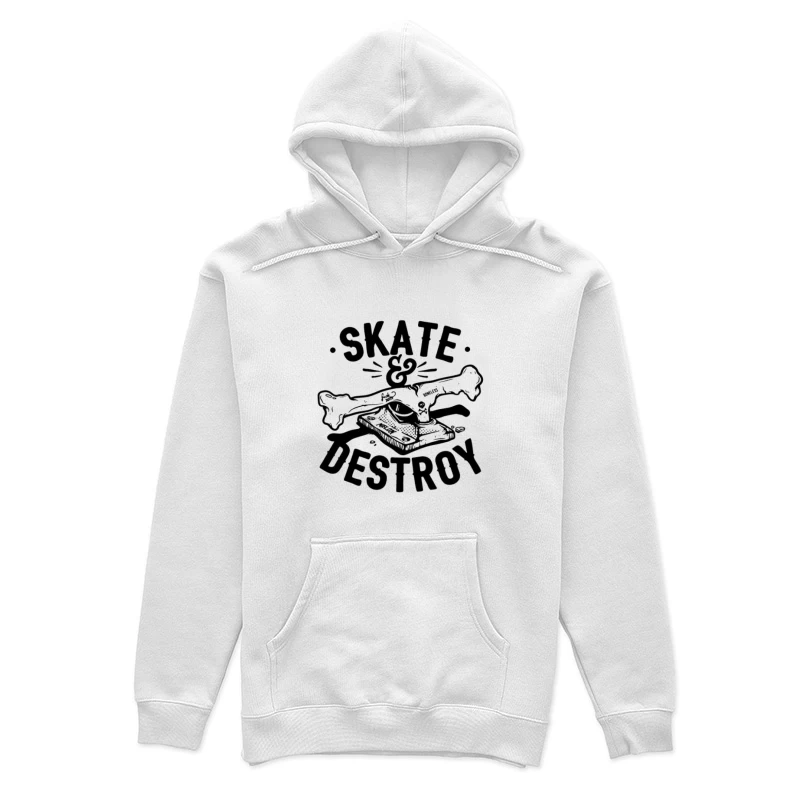 Skaten und Zerstören Grafik mit Knochen und Skateboard Damen Pullover Hoodie