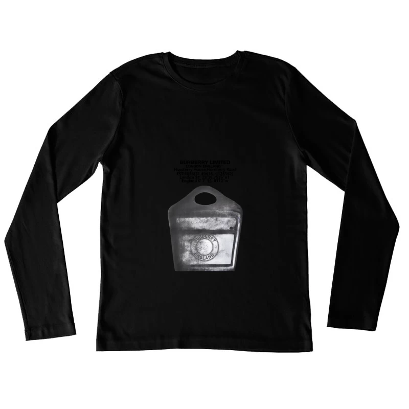 Moderne Schwarz-Weiß-Tasche mit Burberry-Logo Damen Langarm T-Shirt