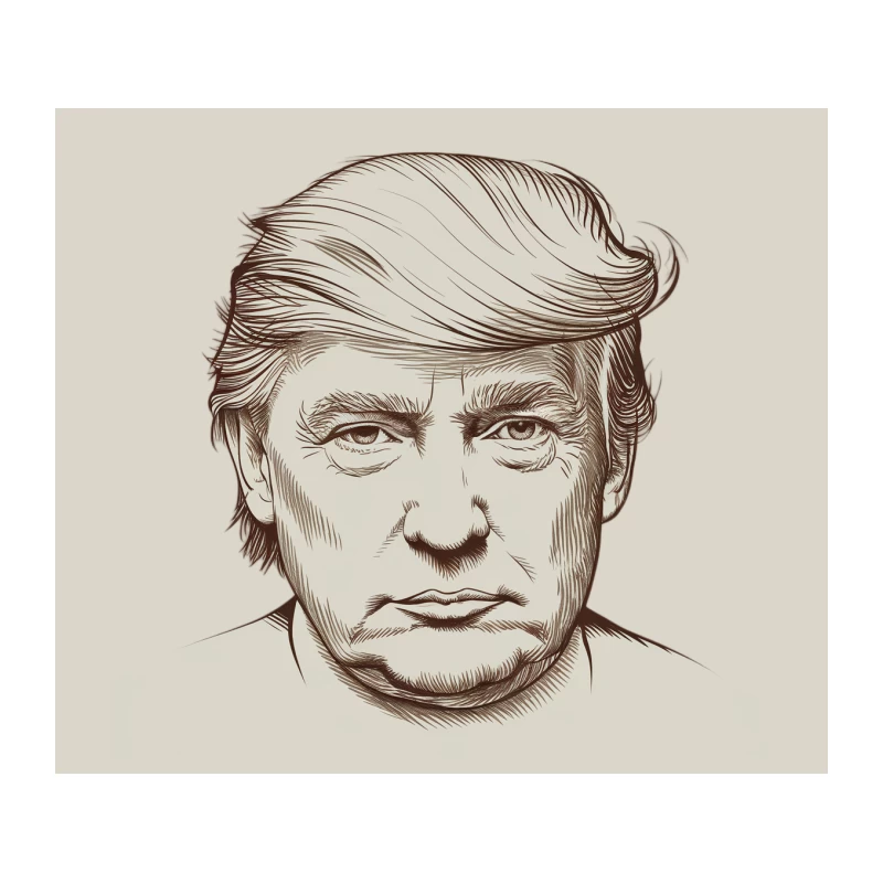 Monochrome Sketch Portrait of Political Figure Tapestry