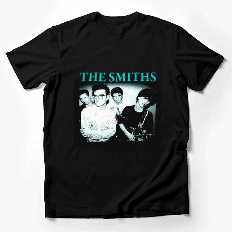 Iconic Black and White Portrait of The Smiths Alternative Rock Band Male T-Shirt