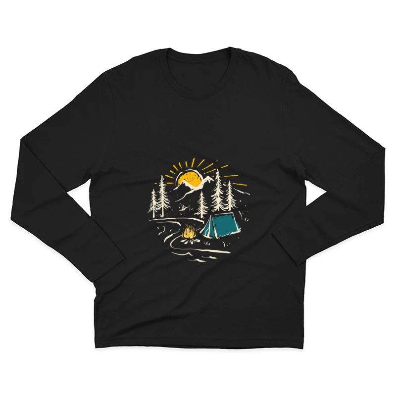 Zelten in der Natur unter der Sonne Herren Langarm T-Shirt