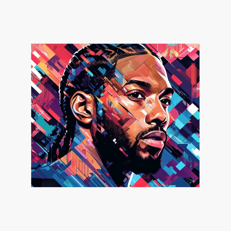 Vibrant Geometric Portrait in Modern Urban Style Cotton Tote Bag