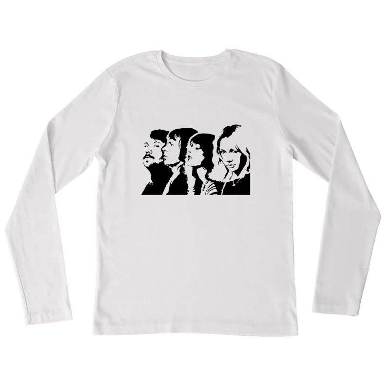 Abba Black White Female Long Sleeve T-Shirt