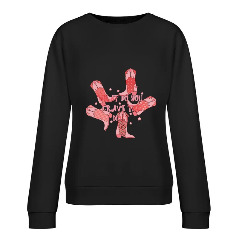 Cowboy-Stiefel mit Muster im Retro-Stil Damen Pullover Sweatshirt