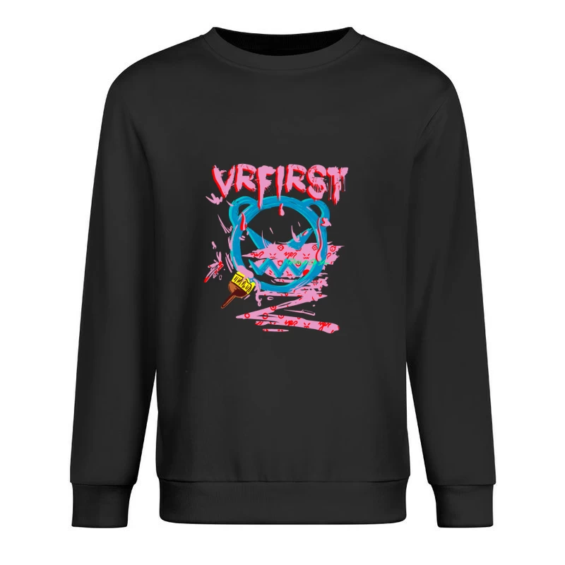 Buntes Graffiti-Design mit VR-Elementen Herren Pullover Sweatshirt