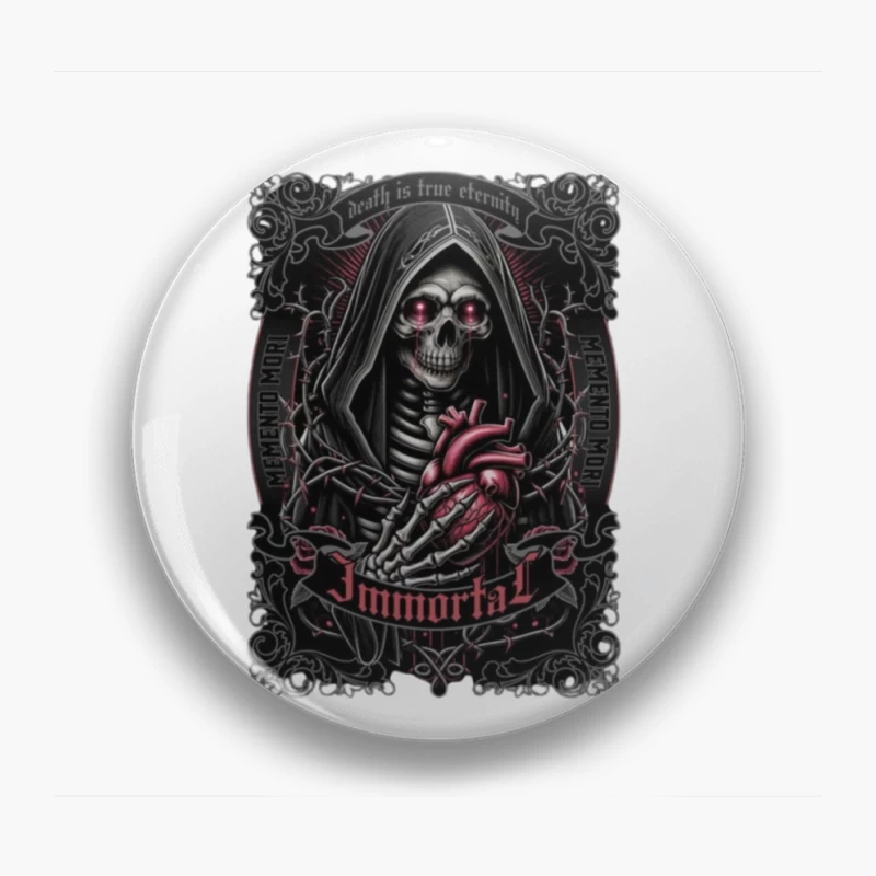 Gothic Immortal Reaper with Anatomical Heart Pin