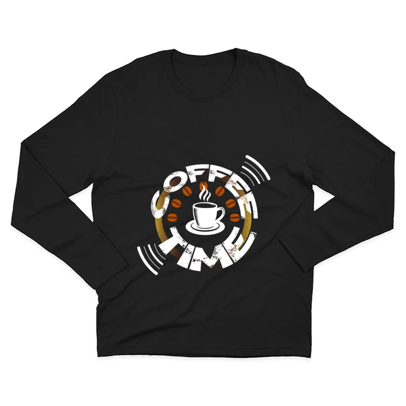 Pause Café avec Horloge et Tasse Homme Manches Longues T-Shirt