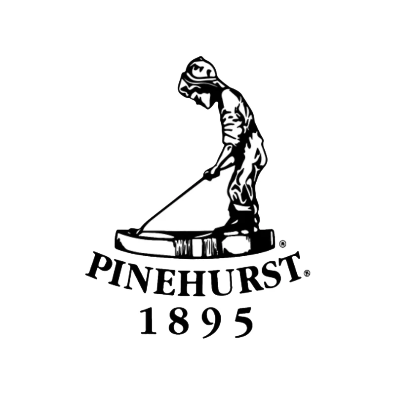 Pinehurst Golf Resort Historic Logo Since 1895 Throw Pillow