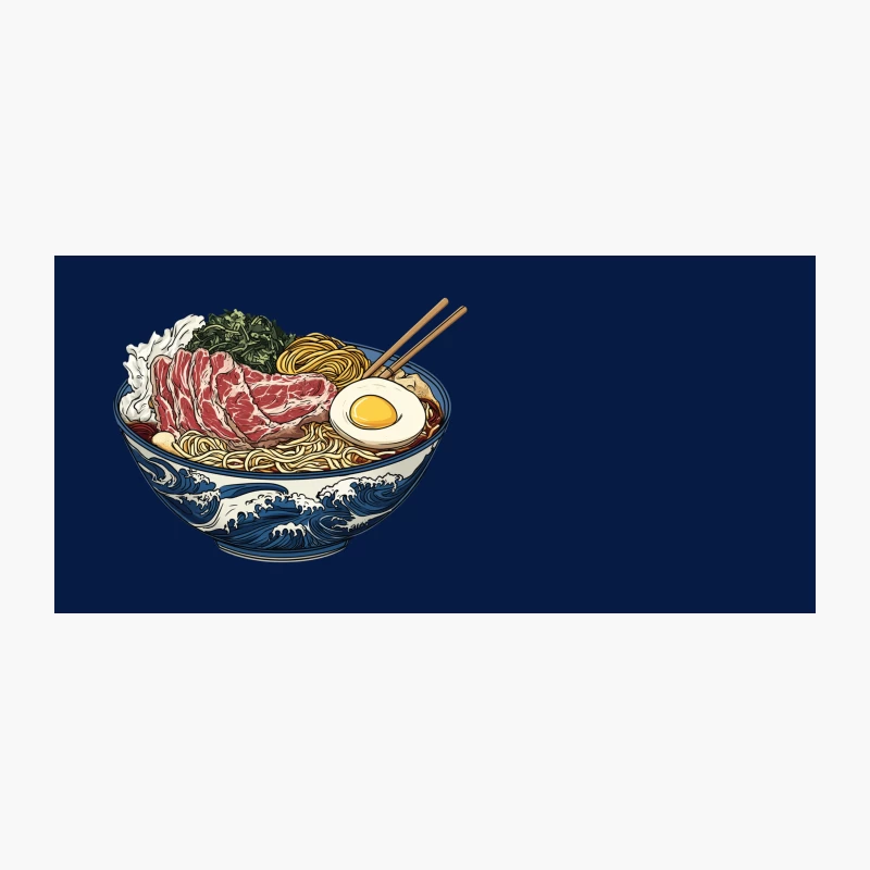 Artistic Japanese Ramen Bowl with Wave Design Coffee Mug