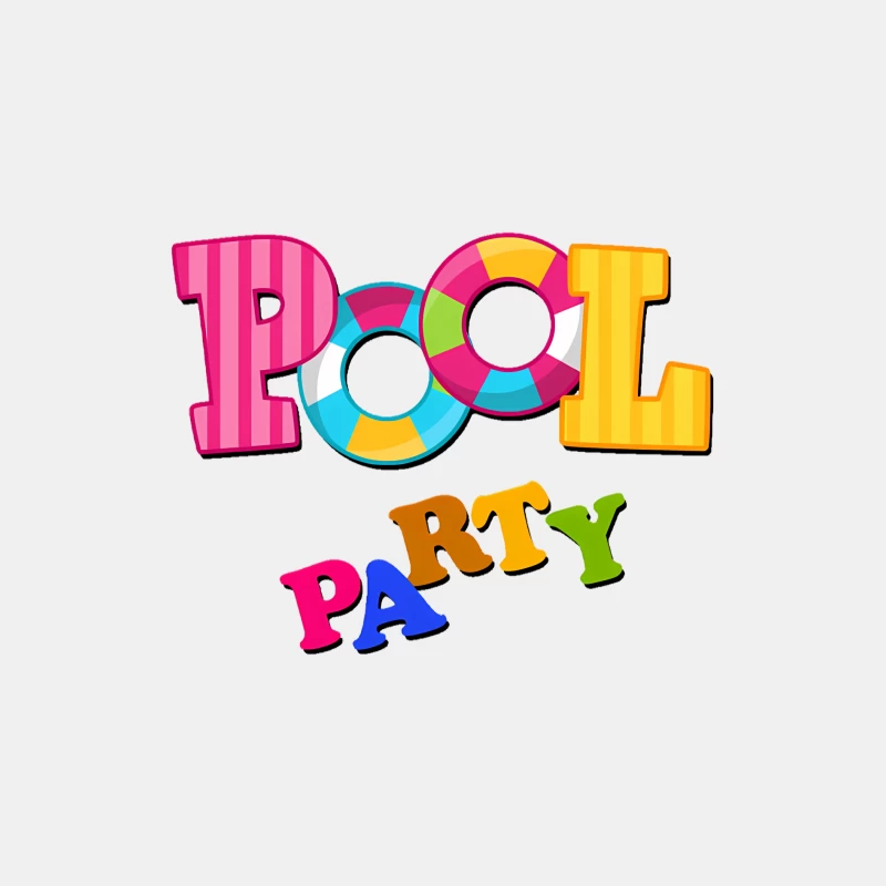 Colorful Pool Party Text for Summer Fun Male Tank Top