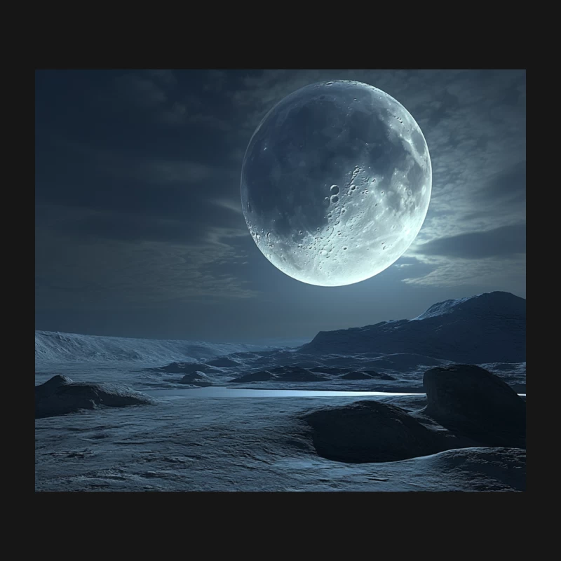 Ethereal Moonlit Landscape: A Sci-Fi Vision Mouse Pad