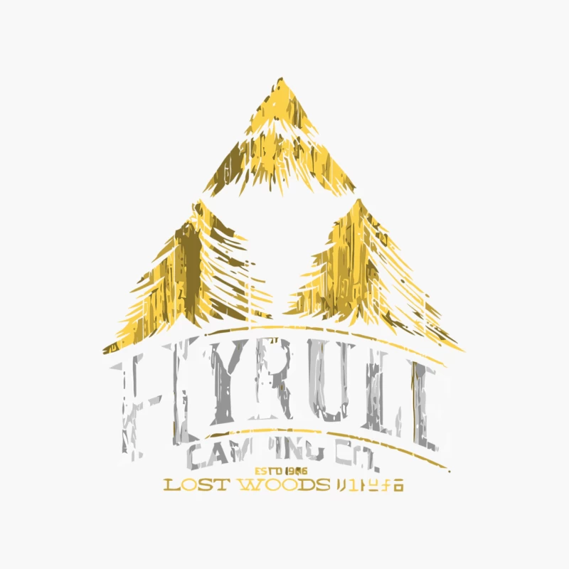 Vintage Triangle Forest Camping Logo Cotton Tote Bag