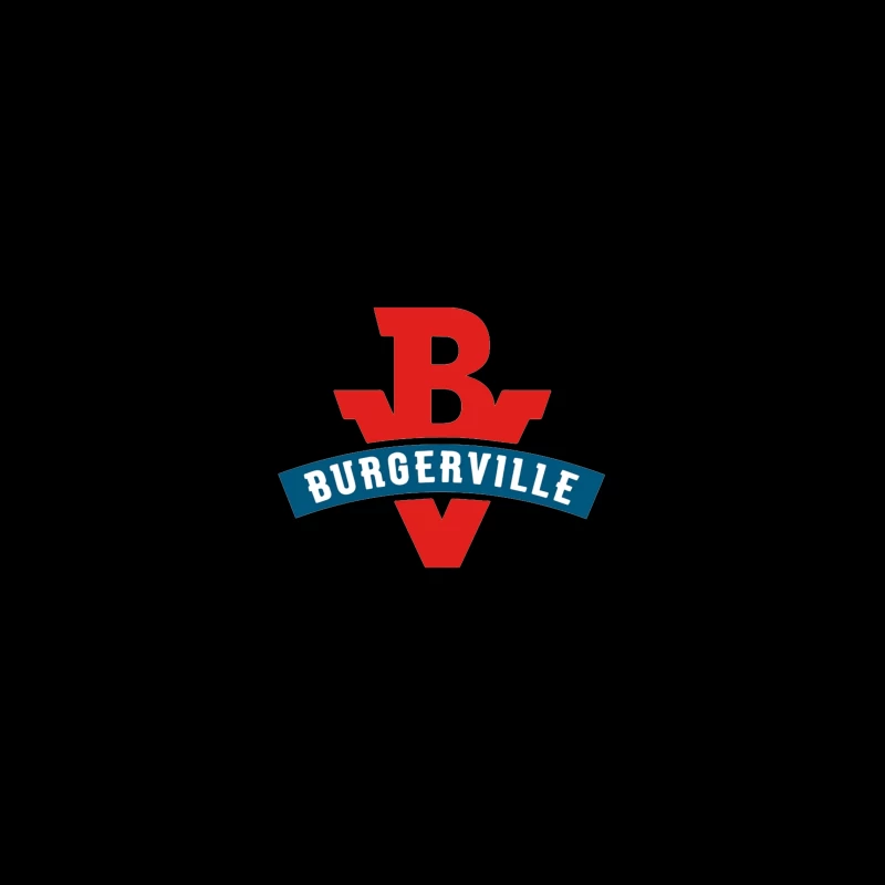 Burgerville Fast Food Restaurant Logo Design in Red and Blue iPhone Case