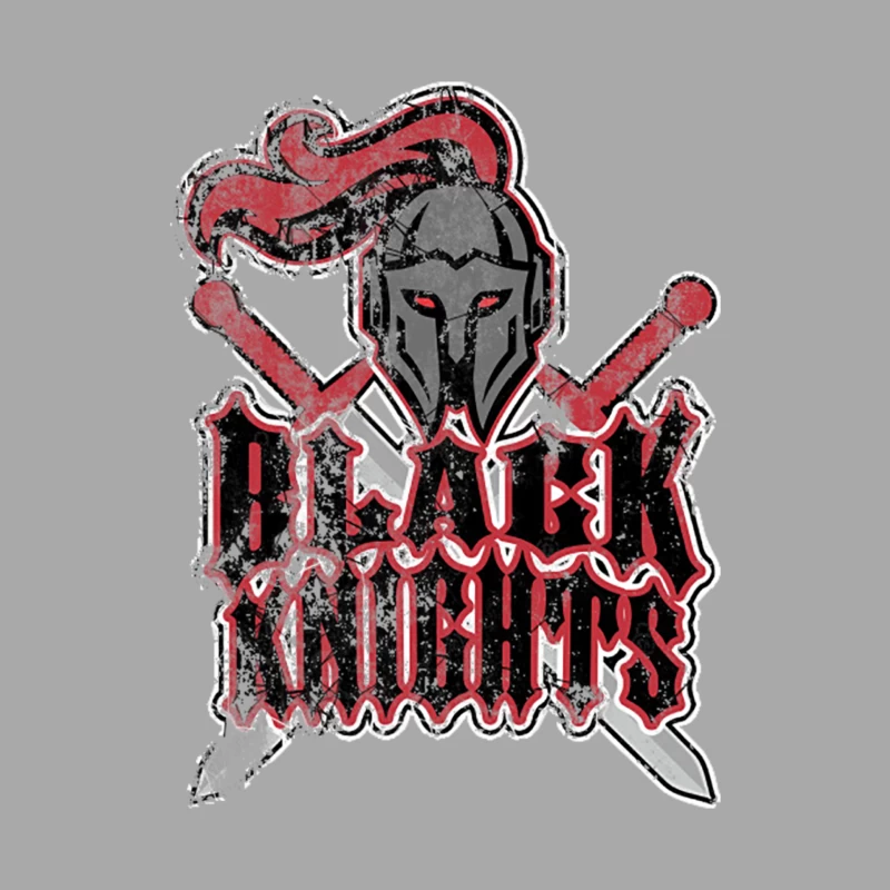 Distressed Black Knights Warrior Logo with Crossed Swords Female Pullover Hoodie