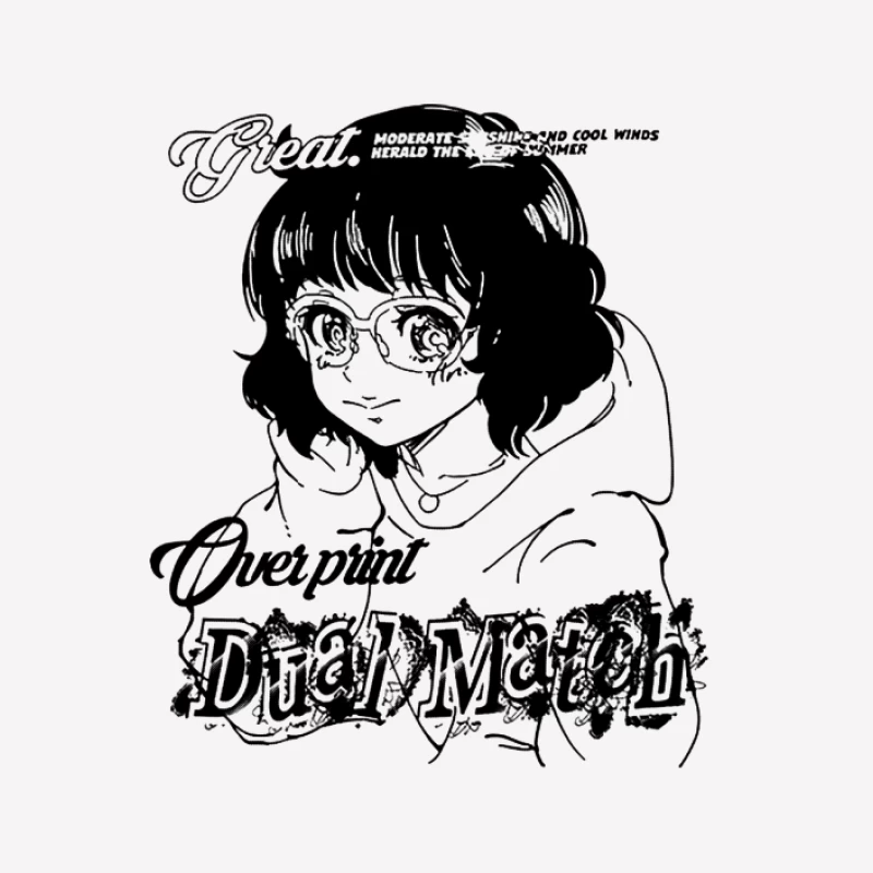 Mysteriöse Manga-Figur mit Brille Herren T-Shirt