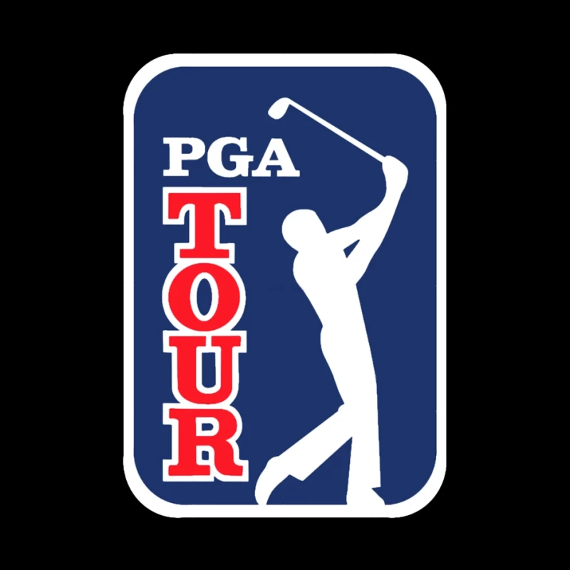 Official PGA Tour Professional Golf Logo with Silhouetted Golfer Pin