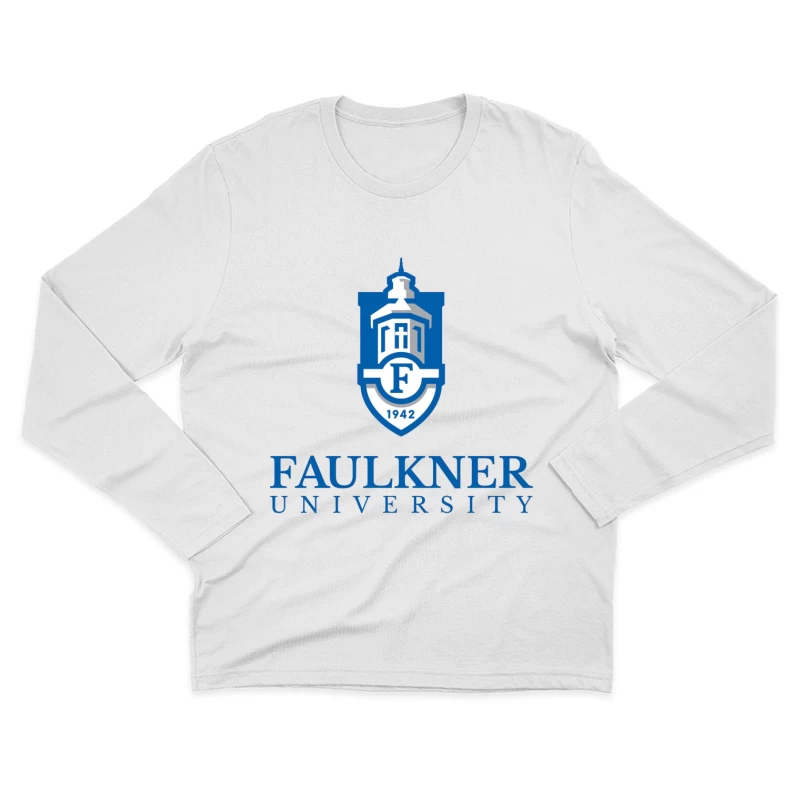 Faulkner University Logo - Educational Shield with Church Spire Design from 1942 Male Long Sleeve T-Shirt