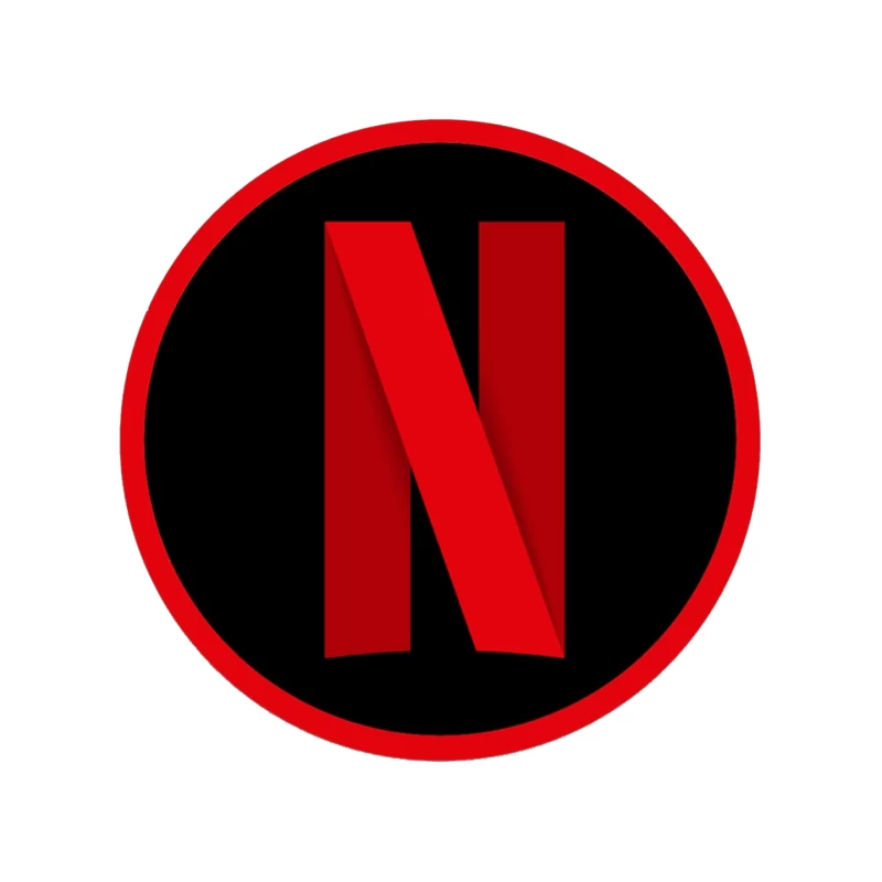 Netflix Streaming Service Logo in Red and Black Circle Mouse Pad