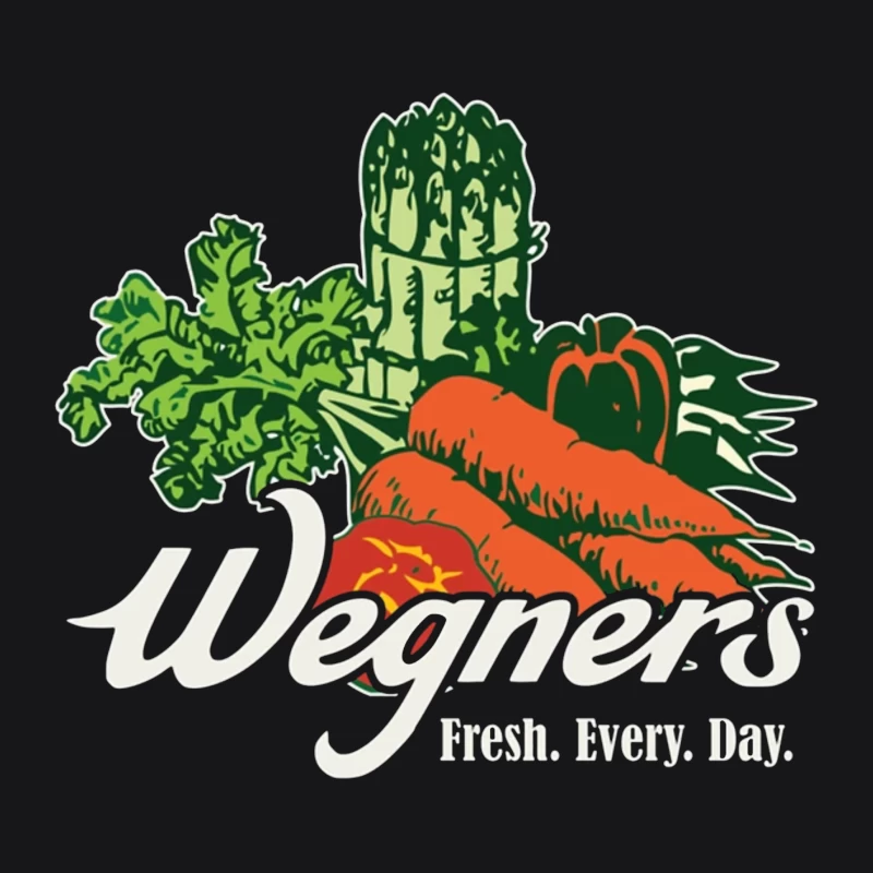 Wegner's Fresh Daily Vegetable Market Logo Male Pullover Hoodie