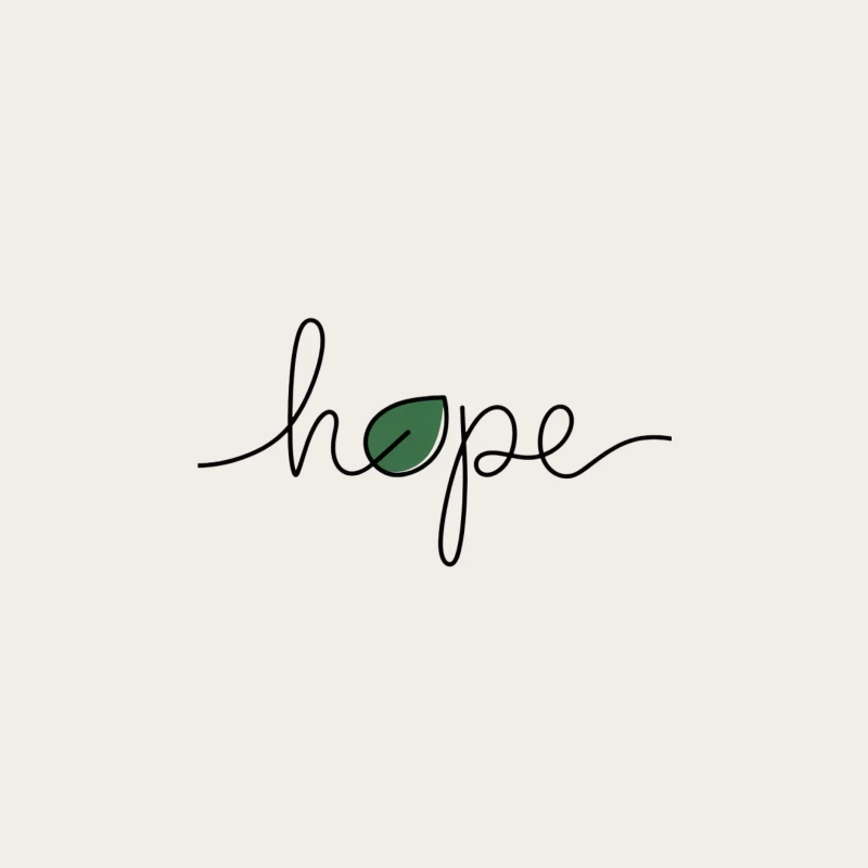 Minimalist Inspirational Hope Typography with Green Leaf Bucket Hat