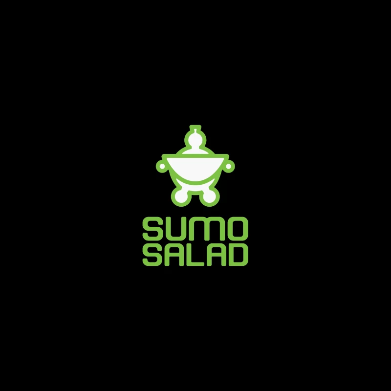 Green Minimalist Sumo Salad Restaurant Logo Desk Mat