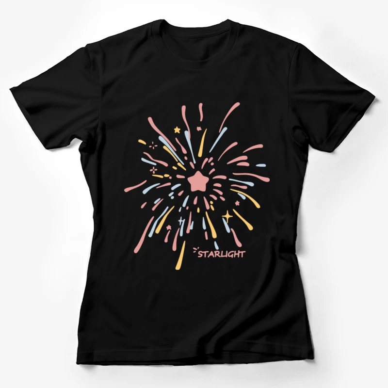 Buntes Feuerwerk mit Sternform Damen T-Shirt